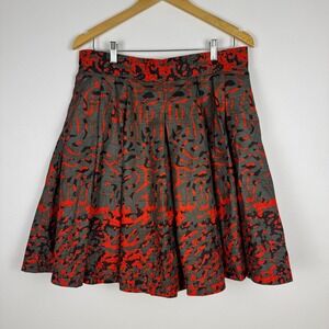 Francis + Benedict Women Midi Skirt Abstract Print Cotton Pleated Flare M Africa